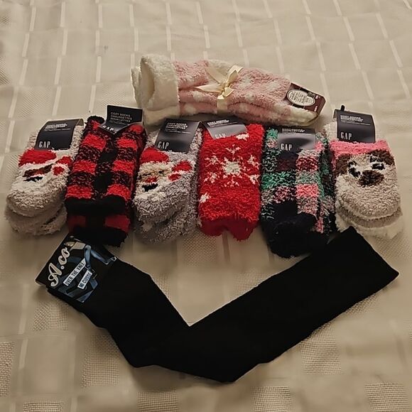 Gap Women's Bundle Of 9 Pairs Of Cozy Socks One Size Pink/ Red - Picture 15 of 16